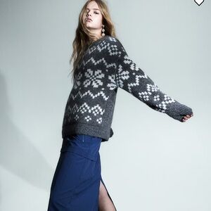 OVERSIZED JACQUARD-KNIT SWEATER